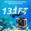 imageAKASO Brave 4 4K30fps 20MP WiFi Action Camera Ultra Hd with EIS 131ft Waterproof Camera Remote Control 5xZoom Underwater Camcorder with 2 Batteries and Bicycle Helmet Accessories Kit