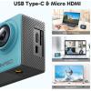 imageAKASO EK7000 4K30FPS 20MP WiFi Action Camera with EIS Ultra HD 131FT Waterproof Underwater Camera Remote Control 4X Zoom Support External Microphone BlackBlue