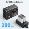 imageAKASO EK7000 Pro 4K30fps Action Camera with Touch Screen EIS 131ft Waterproof Underwater Camera Remote Control 5X Zoom with Helmet Accessories Kit StandaloneWith 64GB MicroSD Card