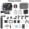 imageAKASO V50X Native 4K30fps WiFi Action Camera with EIS Touch Screen 4X Zoom 131 feet Waterproof Camera Support External Mic Remote Control with Helmet Accessories Without 64GB MicroSD CardWith Selfie Stick Tripod and Carry Bag