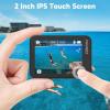 imageAKASO V50X Native 4K30fps WiFi Action Camera with EIS Touch Screen 4X Zoom 131 feet Waterproof Camera Support External Mic Remote Control with Helmet Accessories Without 64GB MicroSD CardStandalone