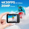 imageAKASO V50X Native 4K30fps WiFi Action Camera with EIS Touch Screen 4X Zoom 131 feet Waterproof Camera Support External Mic Remote Control with Helmet Accessories Without 64GB MicroSD CardWith Floating Hand Grip and Carry Bag