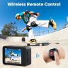 imageAKASO V50X Native 4K30fps WiFi Action Camera with EIS Touch Screen 4X Zoom 131 feet Waterproof Camera Support External Mic Remote Control with Helmet Accessories Without 64GB MicroSD CardWith Floating Hand Grip and Carry Bag