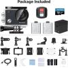 imageAKASO V50X Native 4K30fps WiFi Action Camera with EIS Touch Screen 4X Zoom 131 feet Waterproof Camera Support External Mic Remote Control with Helmet Accessories Without 64GB MicroSD CardWith 64GB MicroSD Card