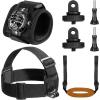 imageAKASO Action Camera Bike Kit Compatible for EK7000EK7000 ProBrave 4Brave 4 ProBrave 7 LEBrave 7Brave 8V50XV50 ProV50 EliteGoPro Hero 11 10 9 8 7DJIApexcam Action CameraHead Strap  Wrist Strap Kit