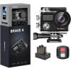 imageAKASO Brave 4 Action Camera 4K 30fps with 64GB MicroSD U3 Card Bicycle Helmet Accessories Kit Bundle 20MP Ultra HD 131FT Waterproof Underwater Camera EIS WiFi Remote Control 5X Zoom Sport CamerasStandard
