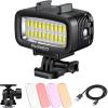 imageAKASO Underwater Light 131ft 40m Waterproof Diving Light High Power Dimmable LED Video Light with Cold Shoe Mount and 4pcs Color Filters for GoproAKASO Action Cameras and CanonNikon SLR Cameras