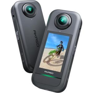 imageAKASO 360 Weatherproof 360 Action Camera  57K 360 Video with 12quot 48MP Sensors 72MP 360 Photo 360SuperSmooth 229quot Touchscreen Invisible Selfie Stick Effect 360 Horizon Lock AI Tracking