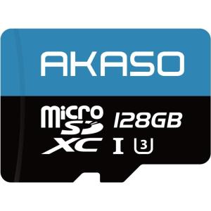 imageAKASO 64GB microSDXC U3 Memory Card with Adapter  Up to 100MBs UHSI C10 U3 Full HD 4K UHD MicroSD Card128GB