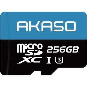 imageAKASO 64GB microSDXC U3 Memory Card with Adapter  Up to 100MBs UHSI C10 U3 Full HD 4K UHD MicroSD Card256GB