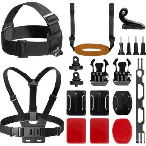 imageAKASO Action Camera Bike Kit Compatible for EK7000EK7000 ProBrave 4Brave 4 ProBrave 7 LEBrave 7Brave 8V50XV50 ProV50 EliteGoPro Hero 11 10 9 8 7DJIApexcam Action CameraChest Strap  Head Strap