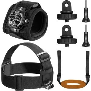imageAKASO Action Camera Bike Kit Compatible for EK7000EK7000 ProBrave 4Brave 4 ProBrave 7 LEBrave 7Brave 8V50XV50 ProV50 EliteGoPro Hero 11 10 9 8 7DJIApexcam Action CameraHead Strap  Wrist Strap Kit