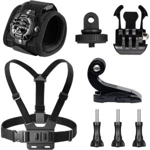 imageAKASO Action Camera Bike Kit Compatible for EK7000EK7000 ProBrave 4Brave 4 ProBrave 7 LEBrave 7Brave 8V50XV50 ProV50 EliteGoPro Hero 11 10 9 8 7DJIApexcam Action CameraChest Strap  Wrist Strap Kit