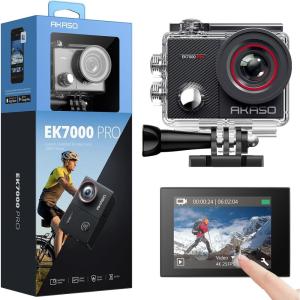 imageAKASO EK7000 Pro 4K30fps Action Camera with Touch Screen EIS 131ft Waterproof Underwater Camera Remote Control 5X Zoom with Helmet Accessories Kit StandaloneStandard