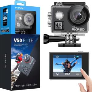 imageAKASO V50 Elite 4K60fps Touch Screen WiFi Action Camera Voice Control EIS 131 feet Waterproof Camera 8X Zoom Remote ControlStandard