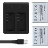 imageAKASO V50X Brave 4 ProBrave 6 Plus 2X 1350mAh Rechargeable Action Camera Battery with USB Dual Charger Not Compatible with AKASO V50 Pro V50 EliteBrave 4 Elite