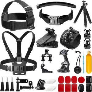 imageAKASO Outdoor Sports Action Camera Accessories Kit 14 in 1 for AKASO EK7000 EK7000 ProBrave 4 Brave 7 LE V50X V50 Pro V50 EliteGo Pro Hero 9 in Swimming Any Other Outdoor Sports