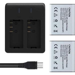 imageAKASO V50X Brave 4 ProBrave 6 Plus 2X 1350mAh Rechargeable Action Camera Battery with USB Dual Charger Not Compatible with AKASO V50 Pro V50 EliteBrave 4 Elite