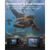 imageAKASO Brave 8 4K60FPS Action Camera 48MP Photo Touch Screen Waterproof Super Wide Angle 16x Slomo SuperSmooth Stabilization Underwater Camera with Remote Control Helmet Accessories Brave 8